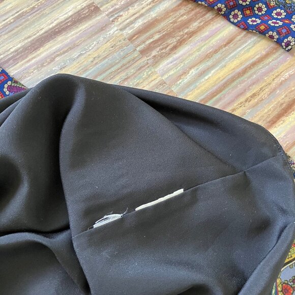 Highline Mini Shift Dress Multicolor Boho Paisley Chiffon Sheer Bell Sleeves - Picture 5 of 7